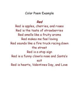 Image result for Color Poems. Examples