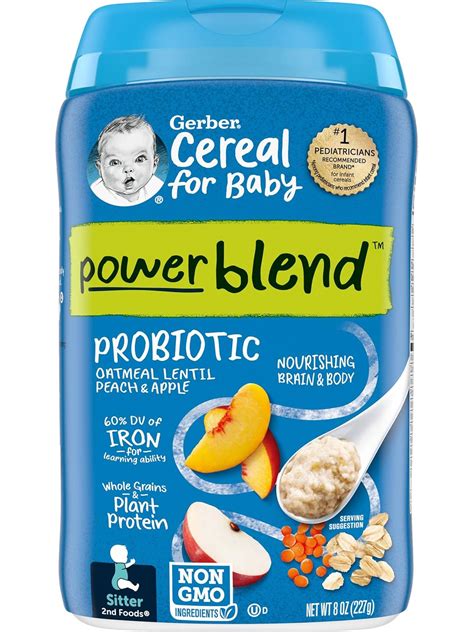 Amazon.com: Gerber Baby Cereal, Oatmeal Peach Apple, 8 Ounce : Baby