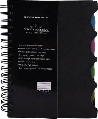 ATLAS A5 5 Subject Notebook A5 Notebook Ruled 300 Pages Price in India ...