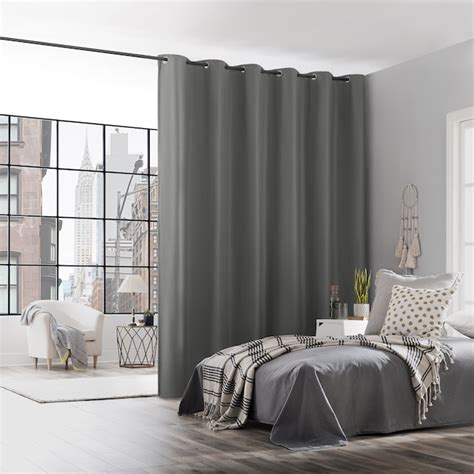 No. 918 108-in Gray Light Filtering Grommet Single Curtain Panel in the ...