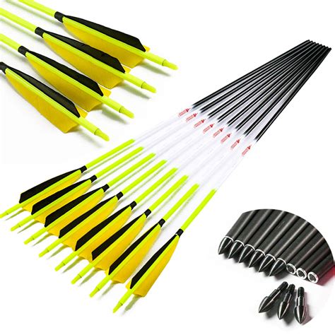 Buy Carbon Arrows Archery ID6.2mm Spine 300 340 400 500 600 28inch ...