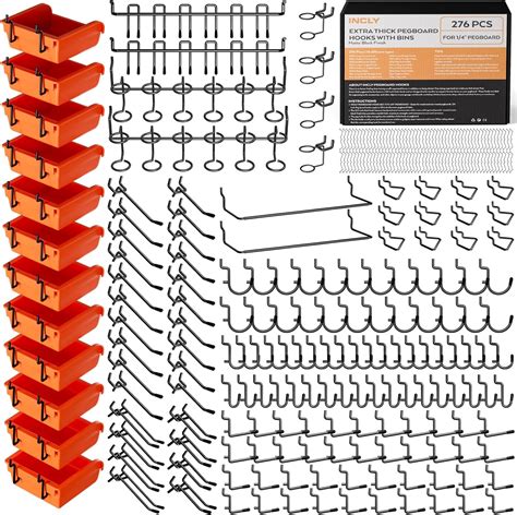 INCLY 276PCS Extra Thick 1/4 Pegboard Accessories India | Ubuy