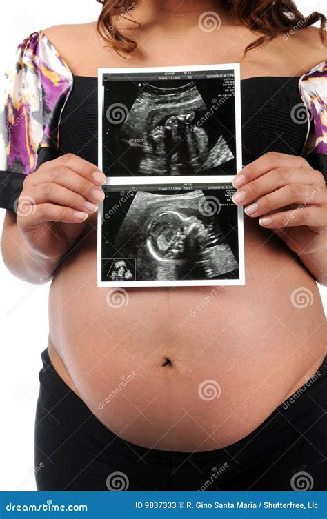 Pregnant Woman Holding Ultrasound Images Stock Image - Image of parent ...