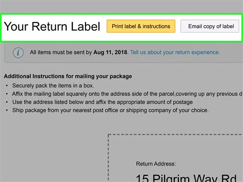 Image result for Amazon Return Label Example