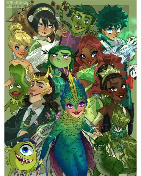 Allie 🌻Freelance illustrator🌻 on Instagram: "Green Characters! 💚🍀🪴 [🚫DO ...