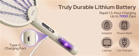 CostarMatter Mosquito Killer Racket, Foldable Bat with UV Light, 3400V ...