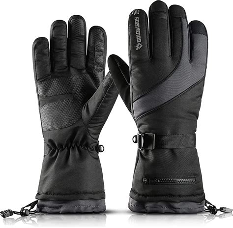 Mens Gloves Winter Waterproof Ski Gloves Women Snow Snowboard Cold ...