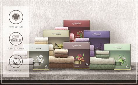 Trident Towel Set, 100% Cotton, 4 Piece (2 Bath Towels & 2 Hand Towels ...