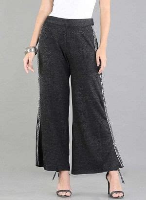 Buy Black Solid Palazzos @ 1999 | W for woman – wforwoman