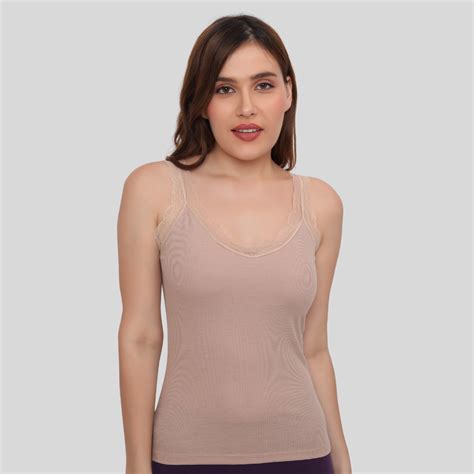 Women's Padded Seamless Lace Trim Camisole/Inner, Removable Pads, Free ...