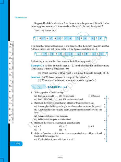 Integers - NCERT Book of Class 6 Mathematics