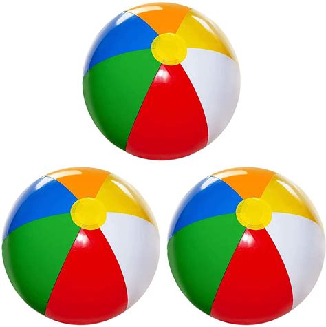 Beach Balls for Kids (3 Pack) Large 20" Inflatable Beach Ball, Classic ...