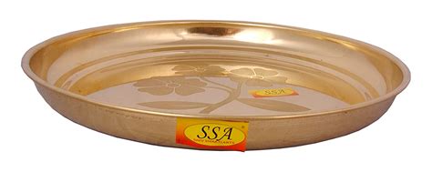 Pure Brass Thali | Dinner Plate | Pooja Thali for Pooja & Serving Purp ...