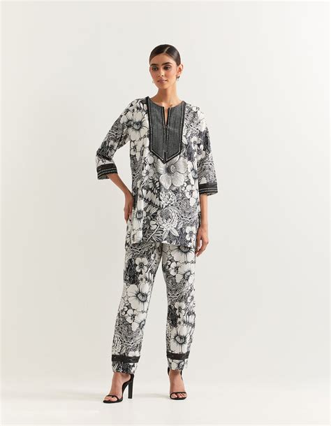 Black and White Co-ord In Cotton – KavitaBhartia