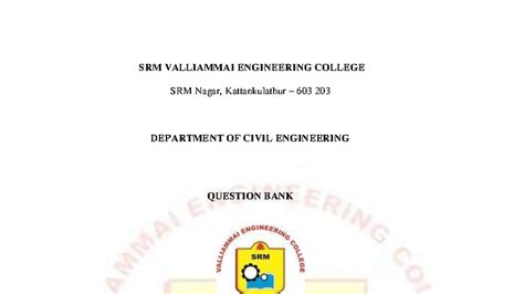 Groundwater Engineering Question Bank - CE8016 (B.E. Civil Engineering ...