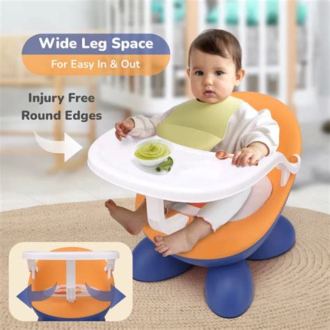 Jelly Bean Fab Kids Chair Blue Orange 2 in 1 Meal Chair - R for Rabbit