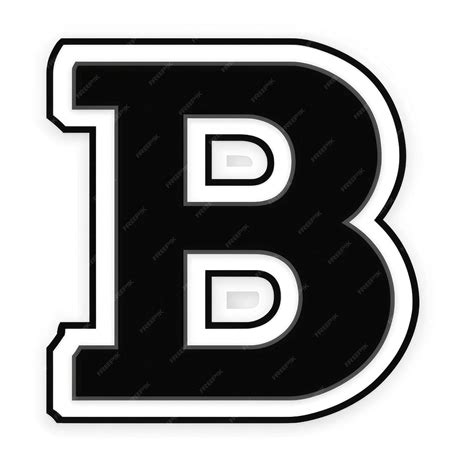 Black and White Letter B with a Bold Outline | Premium AI-generated PSD