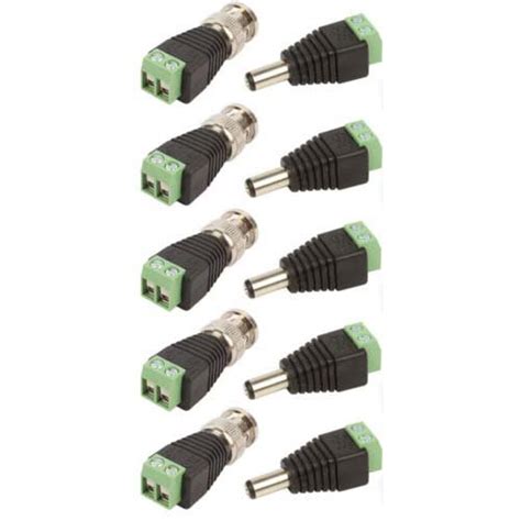 PNPBAZAAR - Set of 5 Pc. Each Bnc Connectors Screw Type (Green) and DC ...