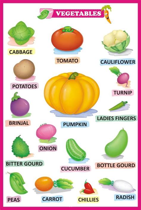 Vegetable Charts | Kids learning Vegetable Chart | Vegetables ...