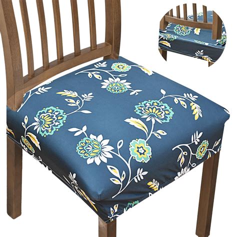 Lazy Home Stretchable Polycotton Dining Chair Seat Covers Set Of 4 ...