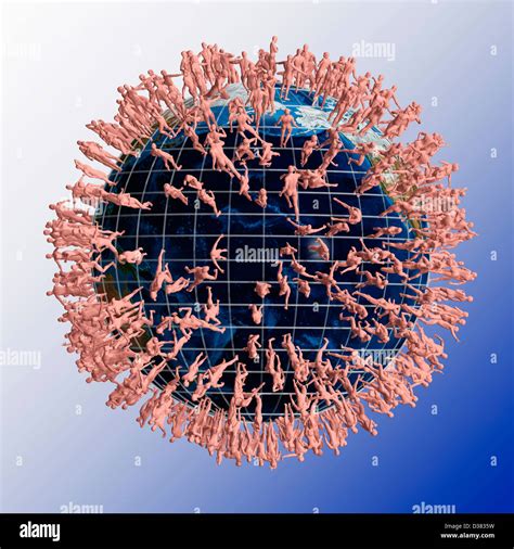 Earth crowded with naked people Stock Photo - Alamy