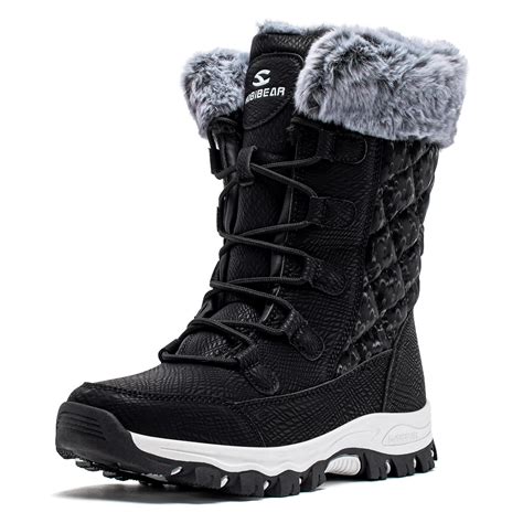 HOBIBEAR Women's Winter Snow Boots Waterproof Lightweight Warm Faux Fur ...