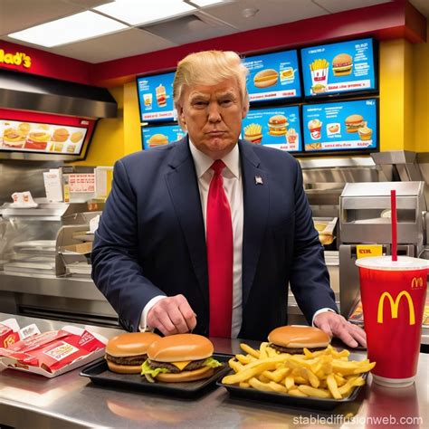 Donald Trump at McDonald's | Stable Diffusion Online