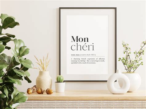 Mon Cheri Definition Print/instant Download/romantic Home Decor/french ...