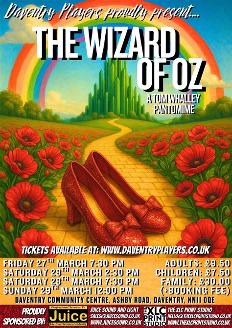 The Wizard of Oz: A Tom Whalley Pantomime, Daventry Community Centre ...