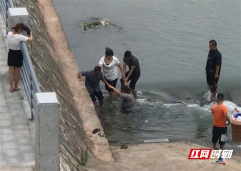 麻阳：一女子踏水过河险被冲走 附近群众联手相救_新浪湖南_新浪网