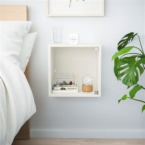 EKET wall cabinet with glass door, white, 35x25x35 cm (133/4x97/8x133/4 ...