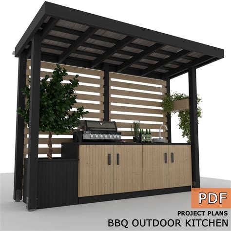 DIY Wooden Outdoor Kitchen Plans - Digital Download Only - Etsy ...