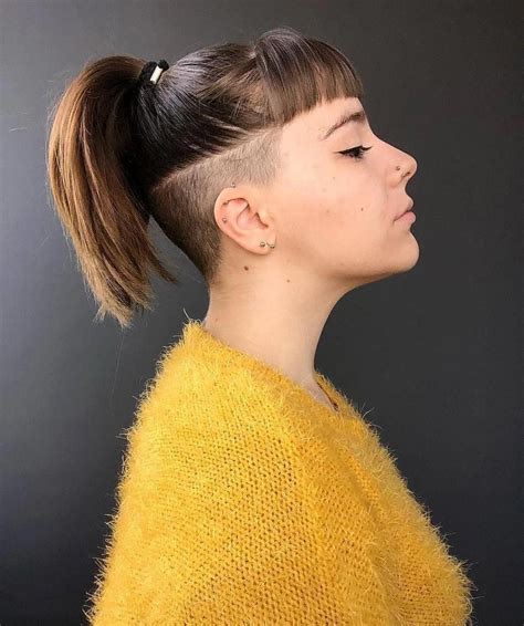Back and Sides Shaved. Perfect nape undercut. #hairdare #womenshair # ...