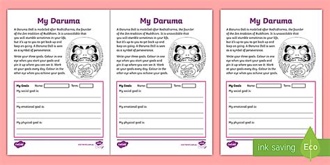 Physical, Social and Emotional Change Daruma Goal Setting