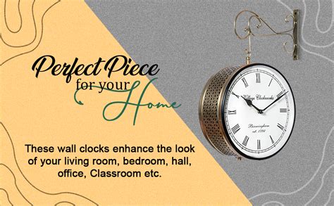Buy Crafted wonders Metal Vintage Double Sided Analog Wall Clock ...