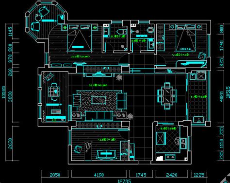 小区住宅户型平面图，户型CAD施工图纸下载 - 易图网