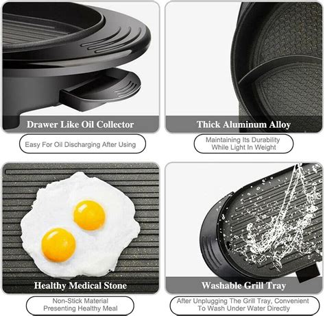 Buy Frezon 2 in 1 Hot Pot With Grill, Electric Indoor Korean Hotpot ...
