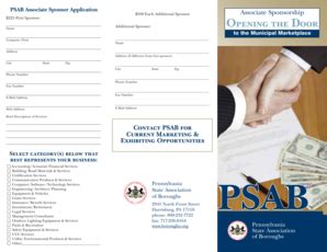 Fillable Online boroughs Opening the Door - Pennsylvania State ...