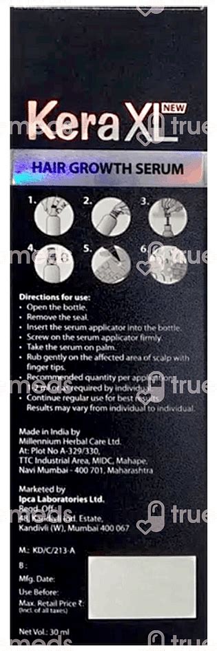 New Kera Xl Hair Growth Serum Solution 30 Ml - Uses, Side Effects ...