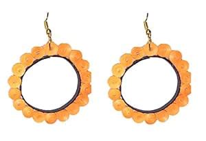 Zyna's Orange Quilling Paper Jhumki Earrings for Women (ZY 6) : Amazon ...