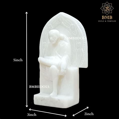 Singhasan Marble Sai Baba Murti made in Makrana Marble in 5inches ...
