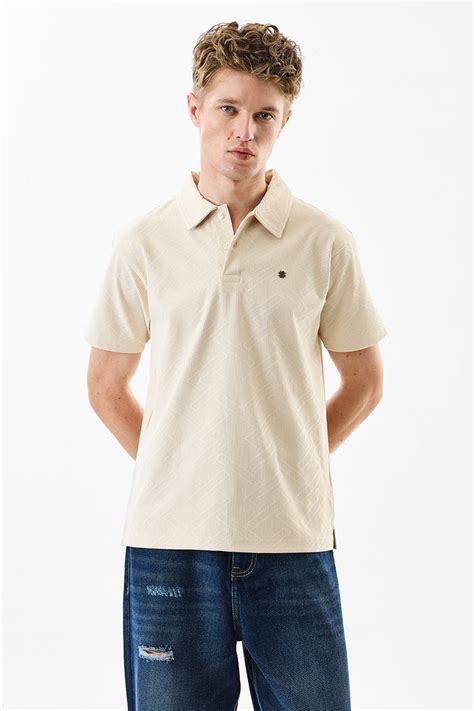 Buy Men's Regular Fit Stretch Textured Polo T-Shirt Online | Snitch ...
