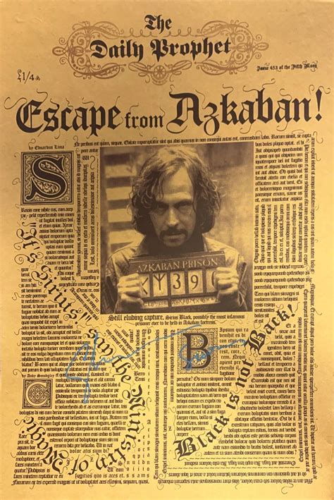 Autograph Harry Potter Newspaper Poster
