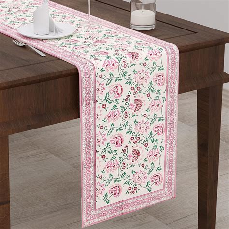Buy BLOCKS OF INDIA Hand Block Printed Cotton Table Runner for Center ...
