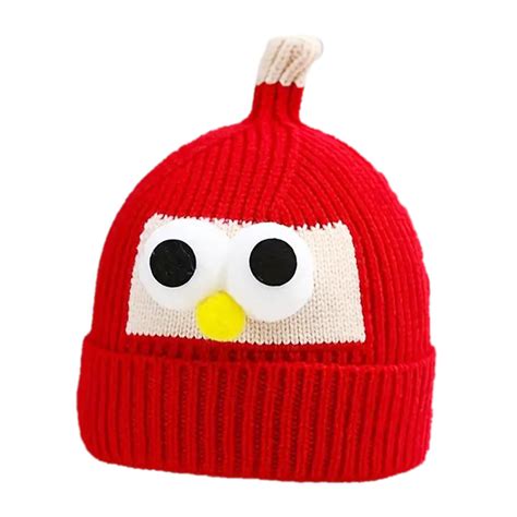 Babymoon Cartoon Angry Birds Woolen Winter Kids Cap Hat | Red – BABYMOON
