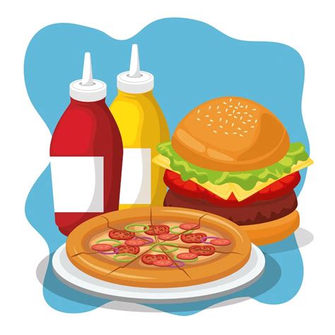 Pizza burger chicken beer Vectors - Download Free High-Quality Vectors ...