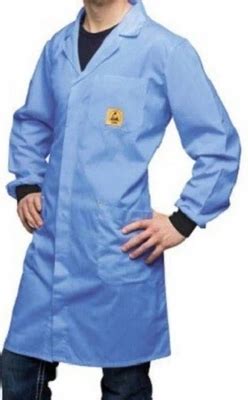 Cleanroom Lab Coat ESD Anti Static Blue Apron - Unisex, Size - M