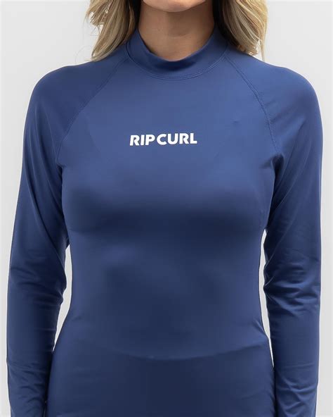 Shop Rip Curl Classic Surf Long Sleeve UPF Rash Vest In Vintage Navy ...