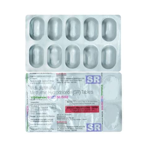 Vildamac M Sr 50/500mg Strip Of 10 Tablets: Uses, Side Effects, Price ...