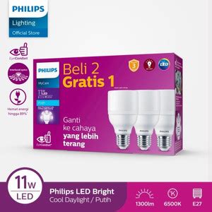Jual Lampu Philips Multipack MyCare LED Bright 11W E27 6500K Putih ...
